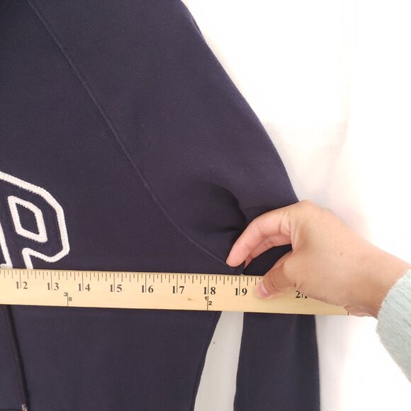 Gap Navy Blue Long Sleeve Hoodie Zip Up Sweater With Pockets Size M - Picture 5 of 13